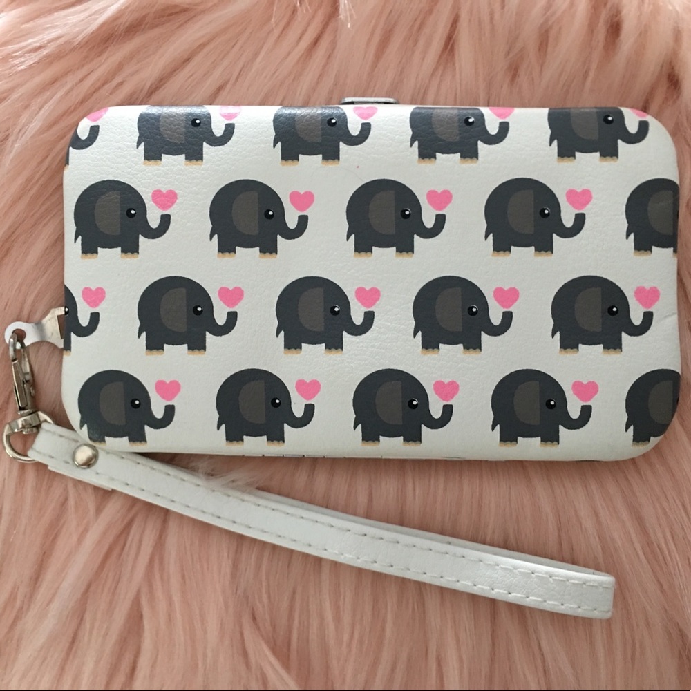 cute elephant printed wallet/phone case